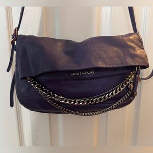 Jimmy Choo Purple Leather Shoulder Bag